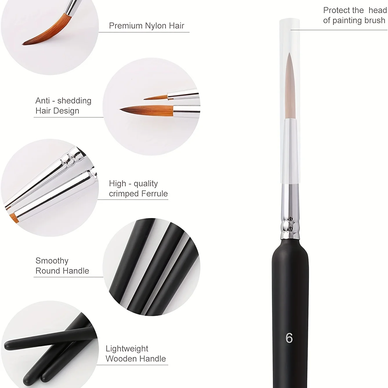 10pcs Miniature Paint Brushes 2