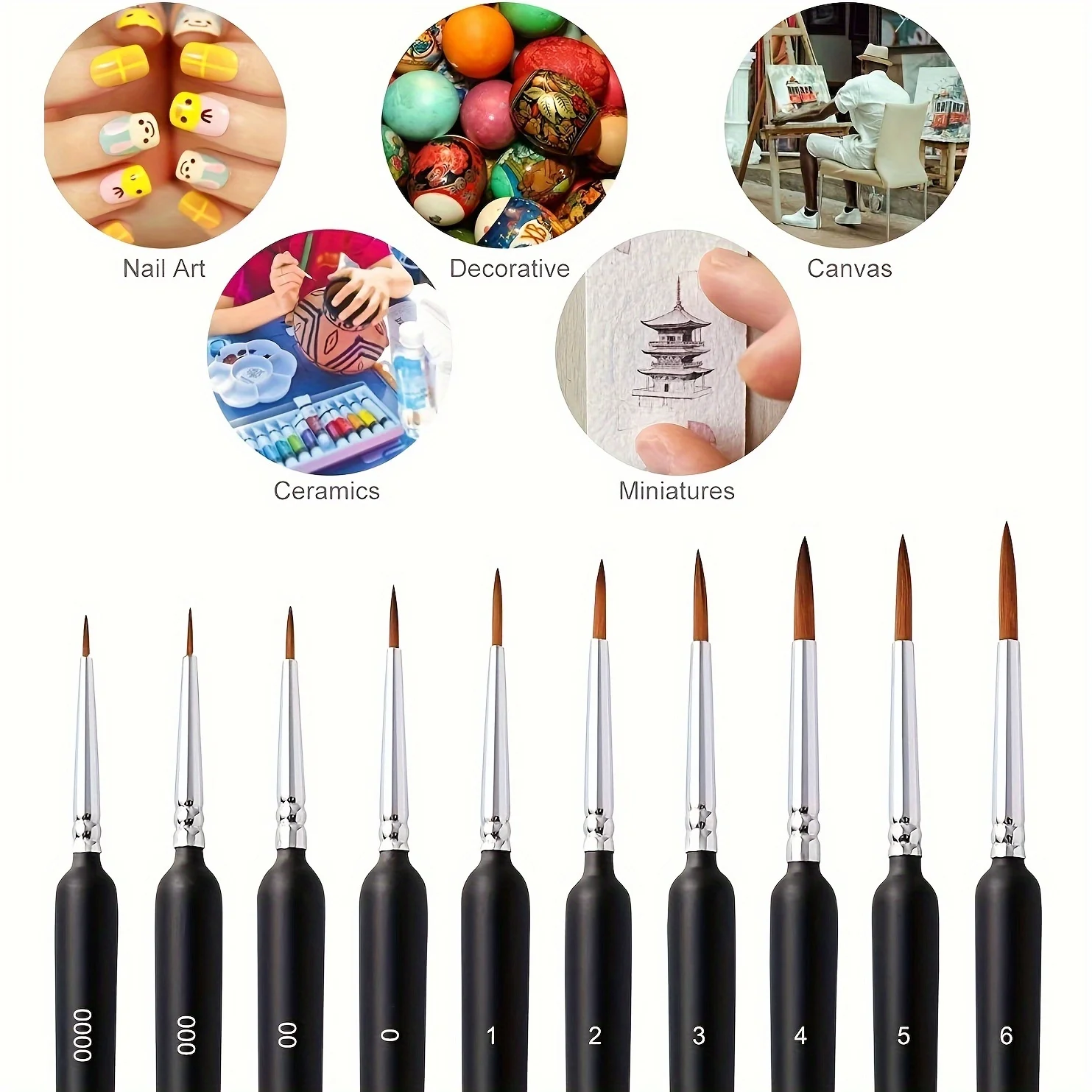 10pcs Miniature Paint Brushes 4