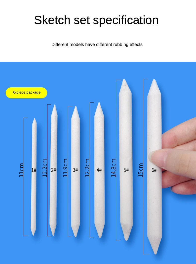 3/6pcs Blending Stump Set for Sketching 3