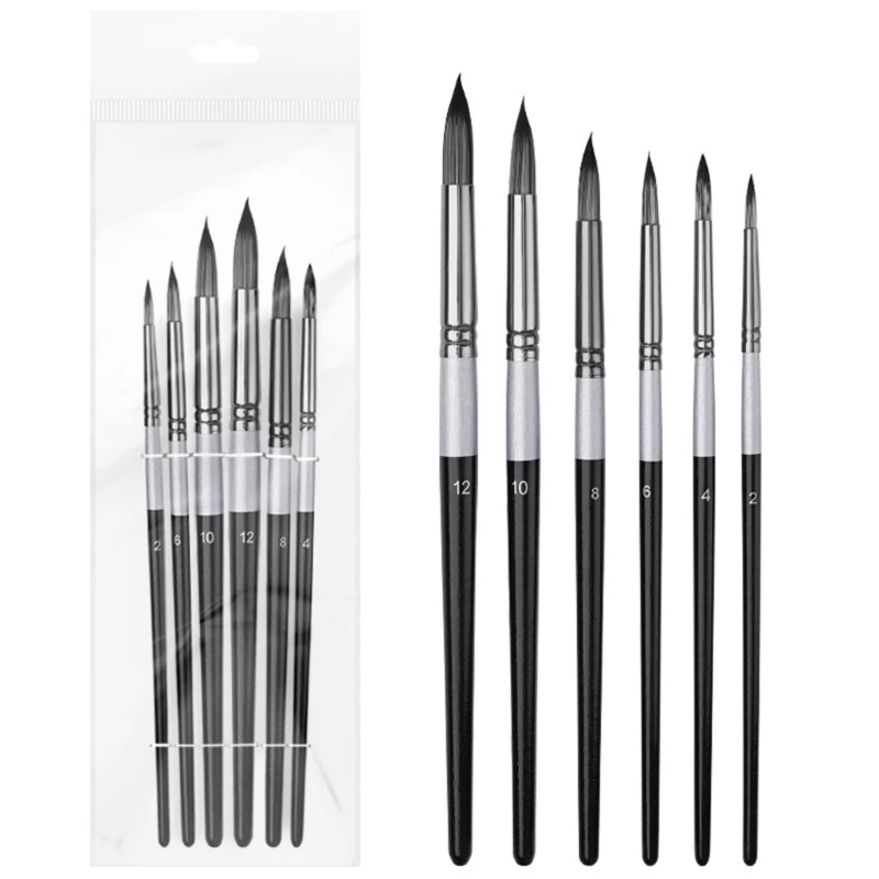 6PCS Professional Artist Paintbrush Set 2