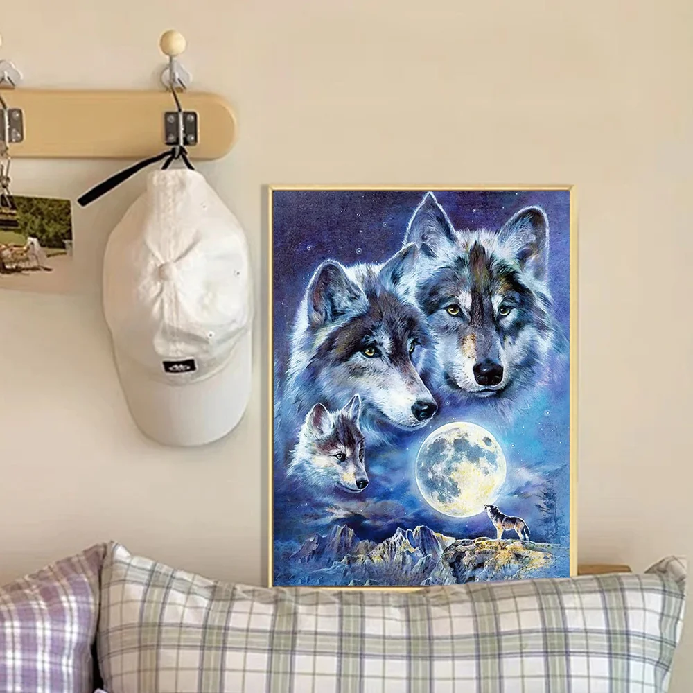 Huacan Wolf & Moon Diamond Painting Kit 3
