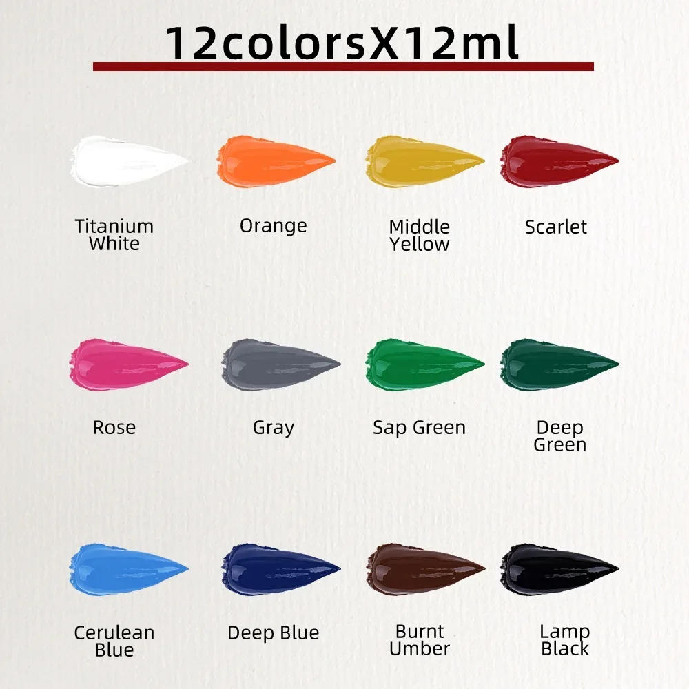 12-Color Professional Oil Paint Set 4