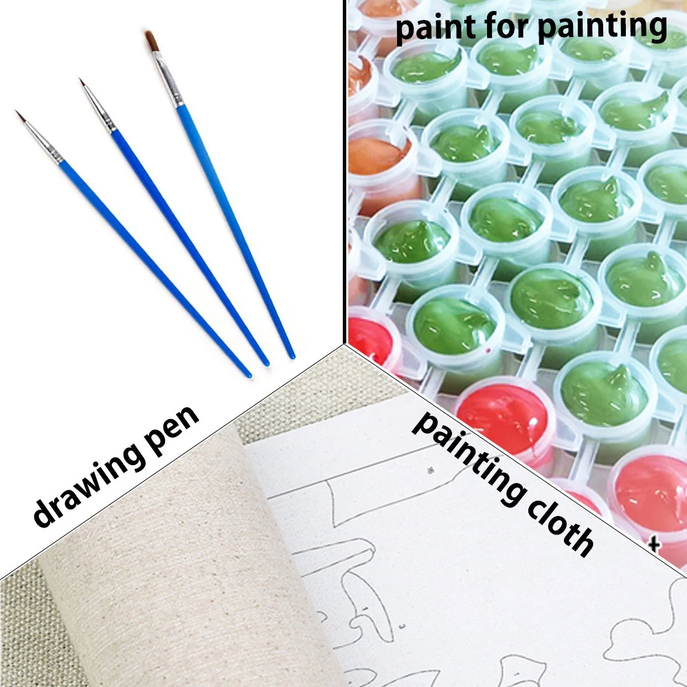 Abstract Cat DIY Paint By Numbers Kit 4