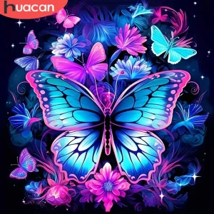 HUACAN Butterfly & Flower Diamond Painting Kit 1