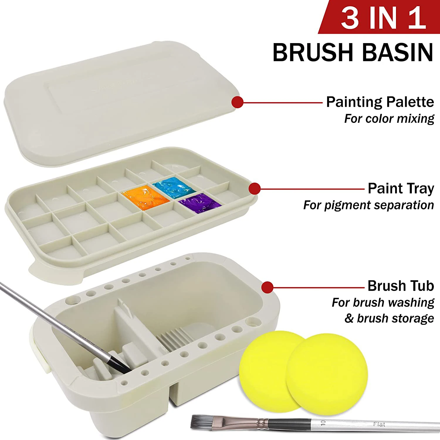 Paint Brush Cleaner & Organizer Basin 2