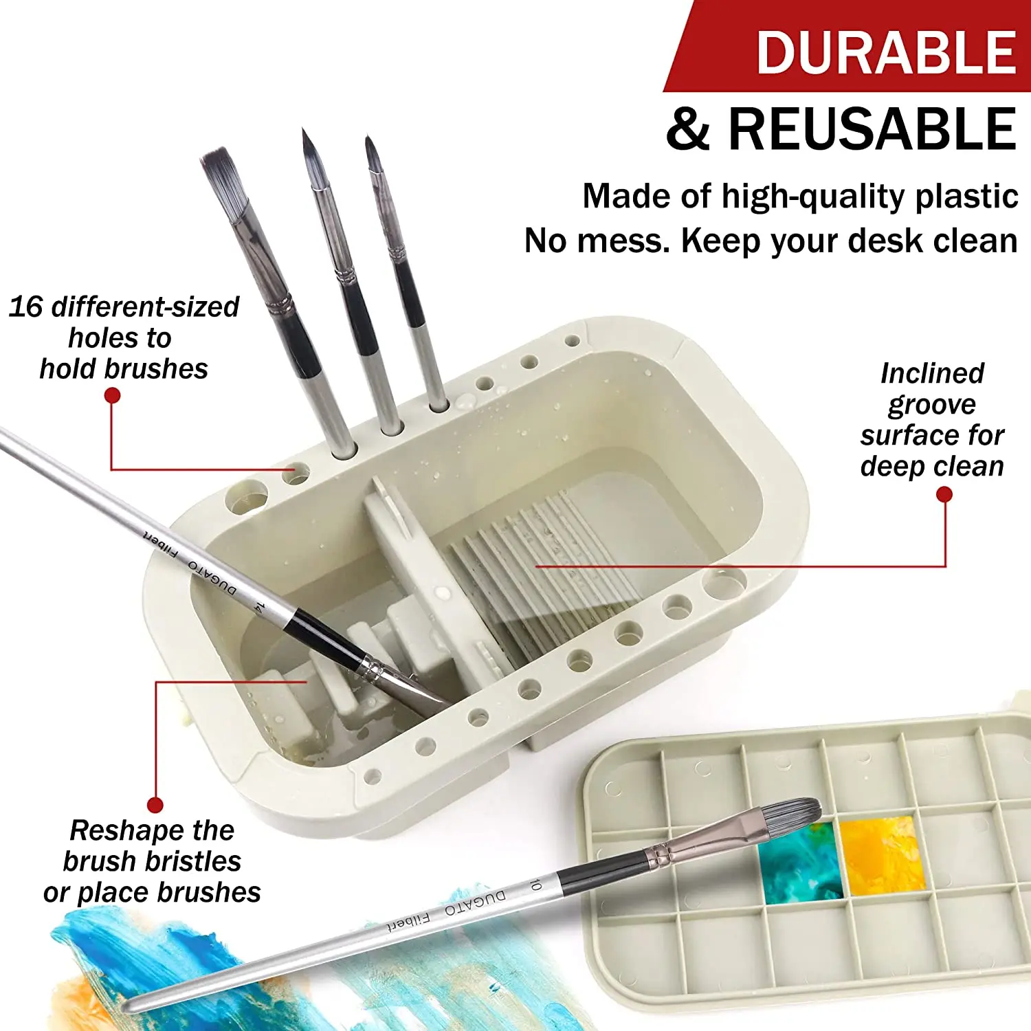 Paint Brush Cleaner & Organizer Basin 6